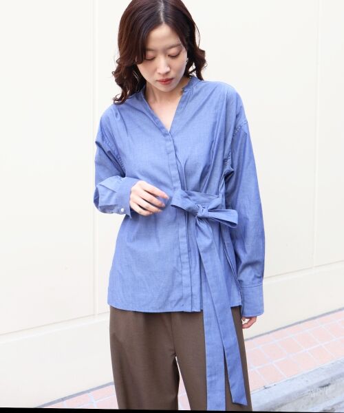 le.coeur blanc / ルクールブラン シャツ・ブラウス | ボウタイダンガリーシャツ | 詳細2