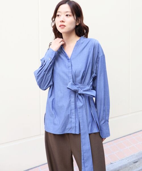 le.coeur blanc / ルクールブラン シャツ・ブラウス | ボウタイダンガリーシャツ | 詳細3