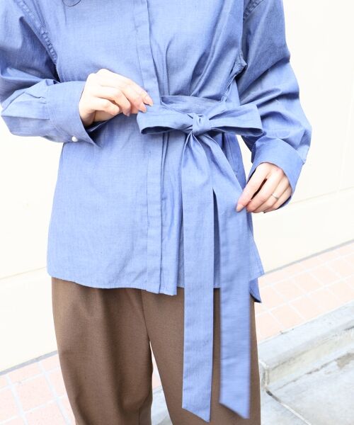 le.coeur blanc / ルクールブラン シャツ・ブラウス | ボウタイダンガリーシャツ | 詳細7