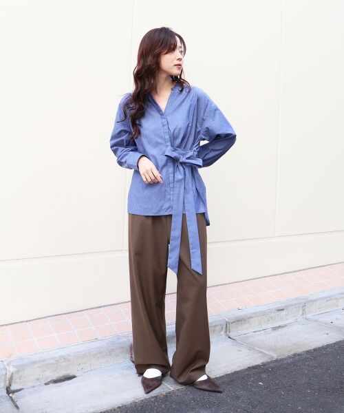 le.coeur blanc / ルクールブラン シャツ・ブラウス | ボウタイダンガリーシャツ | 詳細9