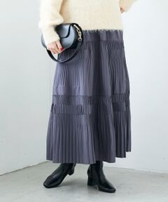 le.coeur blanc / ルクールブラン ロング・マキシ丈スカート | デシン変形プリーツスカート