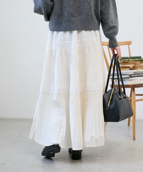 le.coeur blanc / ルクールブラン ロング・マキシ丈スカート | デシン変形プリーツスカート | 詳細13