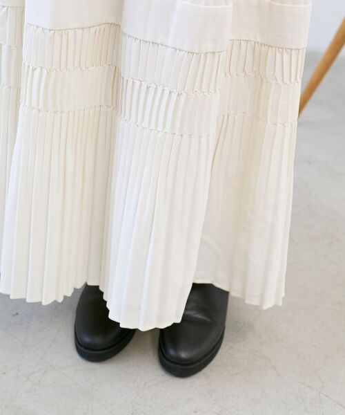le.coeur blanc / ルクールブラン ロング・マキシ丈スカート | デシン変形プリーツスカート | 詳細14