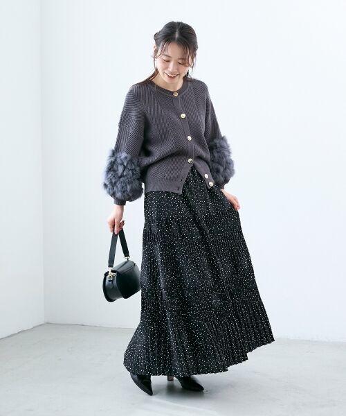 le.coeur blanc / ルクールブラン ロング・マキシ丈スカート | デシン変形プリーツスカート | 詳細23