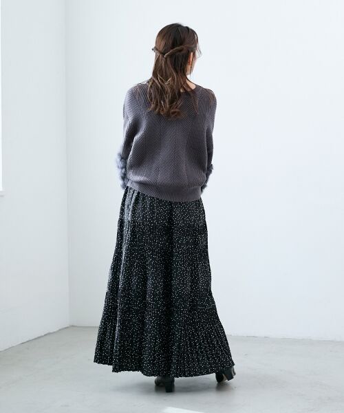 le.coeur blanc / ルクールブラン ロング・マキシ丈スカート | デシン変形プリーツスカート | 詳細24