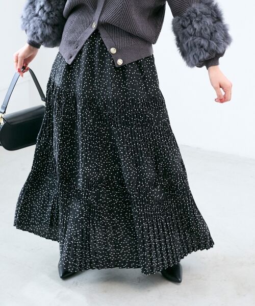 le.coeur blanc / ルクールブラン ロング・マキシ丈スカート | デシン変形プリーツスカート | 詳細29