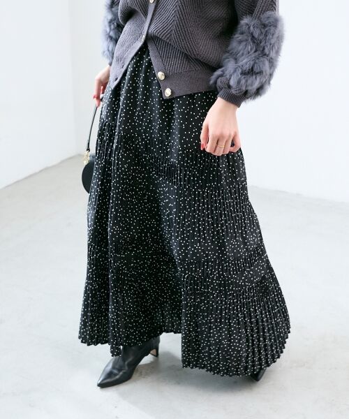 le.coeur blanc / ルクールブラン ロング・マキシ丈スカート | デシン変形プリーツスカート | 詳細30