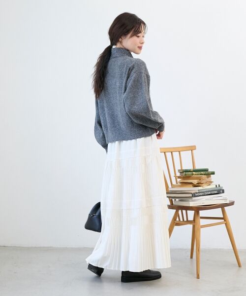 le.coeur blanc / ルクールブラン ロング・マキシ丈スカート | デシン変形プリーツスカート | 詳細7