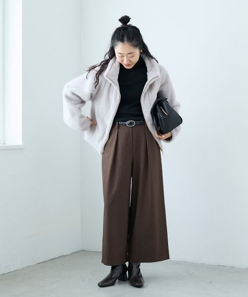 le.coeur blanc / ルクールブラン その他パンツ | 《手洗い可能》ウールライクフロントタックワイドクロップドパンツ2 | 詳細4