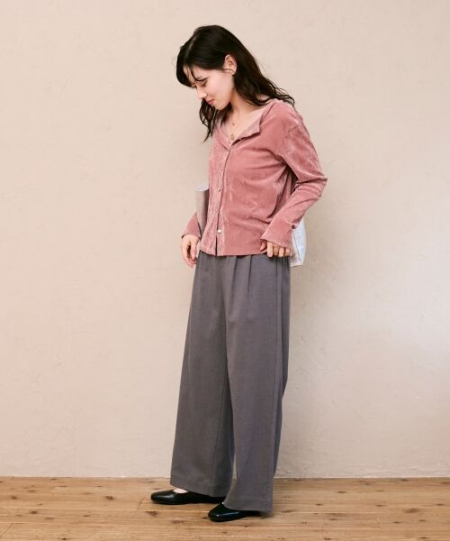 le.coeur blanc / ルクールブラン その他パンツ | 【吸湿/発熱】裏起毛ツータックパンツ | 詳細3