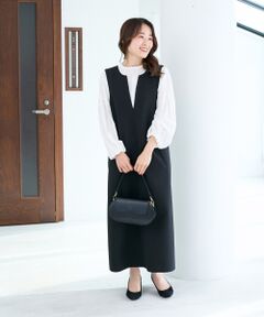 le.coeur blanc / ルクールブラン ロング・マキシ丈ワンピース | Vネックジャンパースカート