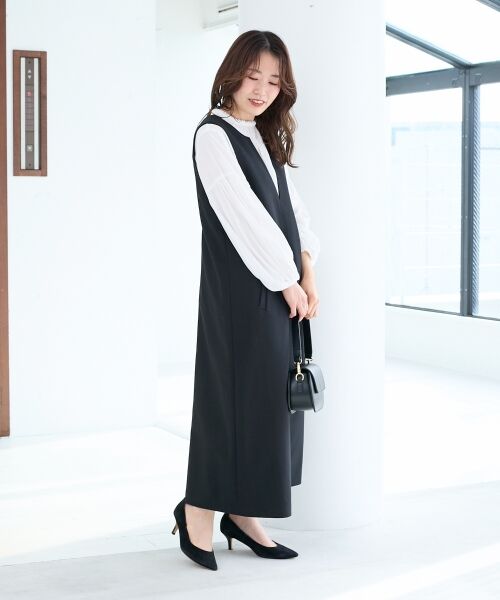 le.coeur blanc / ルクールブラン ロング・マキシ丈ワンピース | Vネックジャンパースカート | 詳細10