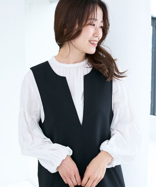 le.coeur blanc / ルクールブラン ロング・マキシ丈ワンピース | Vネックジャンパースカート | 詳細14