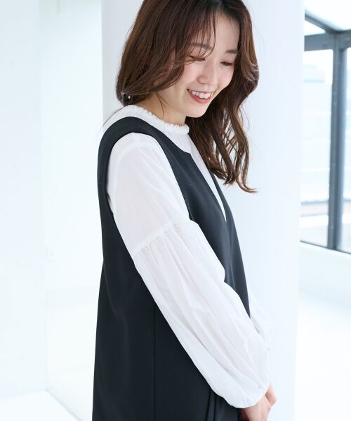 le.coeur blanc / ルクールブラン ロング・マキシ丈ワンピース | Vネックジャンパースカート | 詳細16