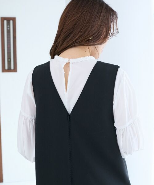 le.coeur blanc / ルクールブラン ロング・マキシ丈ワンピース | Vネックジャンパースカート | 詳細17