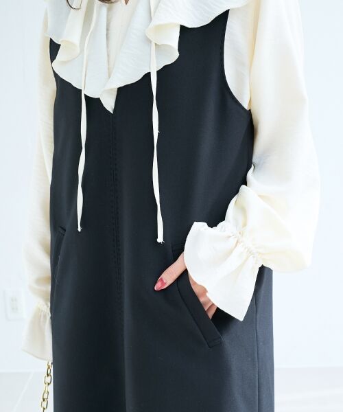 le.coeur blanc / ルクールブラン ロング・マキシ丈ワンピース | Vネックジャンパースカート | 詳細21