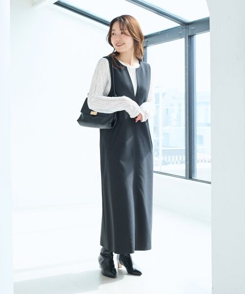 le.coeur blanc / ルクールブラン ロング・マキシ丈ワンピース | Vネックジャンパースカート | 詳細22