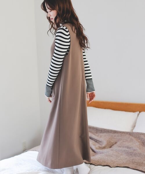 le.coeur blanc / ルクールブラン ロング・マキシ丈ワンピース | Vネックジャンパースカート | 詳細5