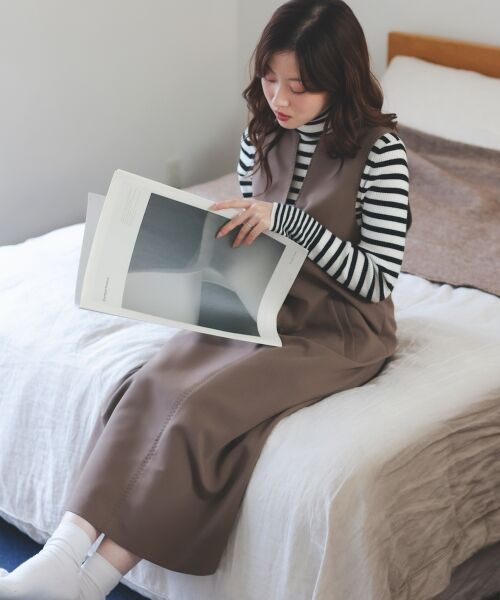 le.coeur blanc / ルクールブラン ロング・マキシ丈ワンピース | Vネックジャンパースカート | 詳細7