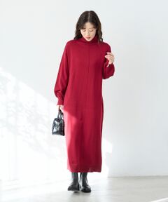 le.coeur blanc / ルクールブラン ロング・マキシ丈ワンピース | ウォッシャブルハイネックニットワンピース