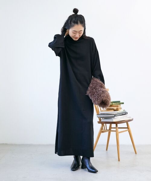 le.coeur blanc / ルクールブラン ロング・マキシ丈ワンピース | ウォッシャブルハイネックニットワンピース | 詳細14