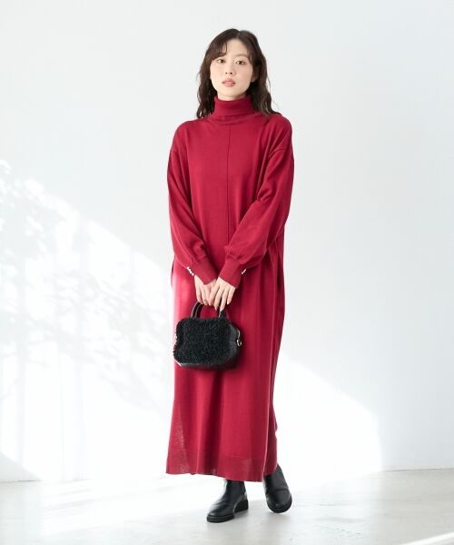 le.coeur blanc / ルクールブラン ロング・マキシ丈ワンピース | ウォッシャブルハイネックニットワンピース | 詳細2