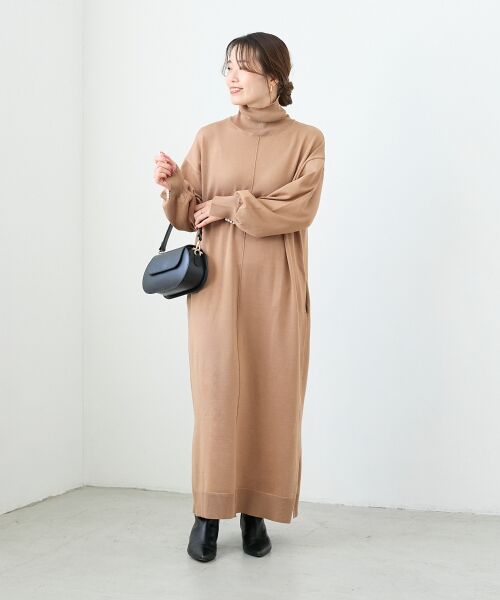 le.coeur blanc / ルクールブラン ロング・マキシ丈ワンピース | ウォッシャブルハイネックニットワンピース | 詳細29