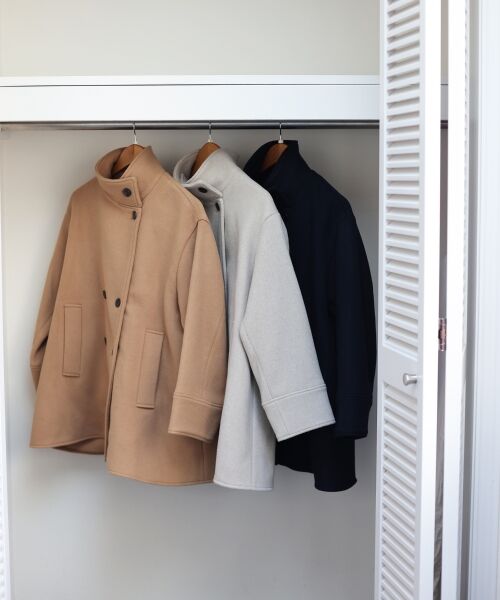 le.coeur blanc / ルクールブラン その他アウター | スタンドネックテントラインウールコート | 詳細1