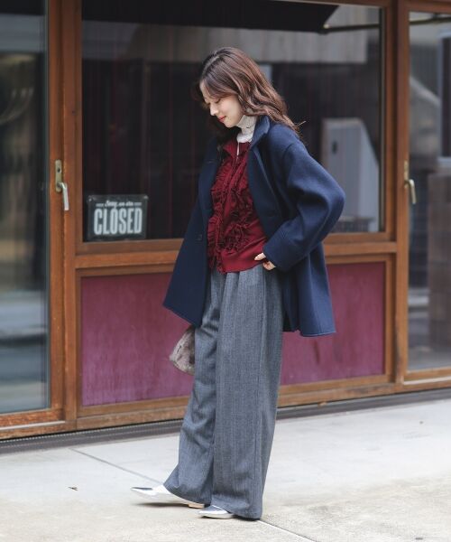 le.coeur blanc / ルクールブラン その他アウター | スタンドネックテントラインウールコート | 詳細11