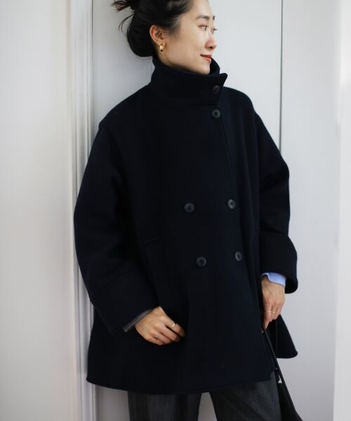 le.coeur blanc / ルクールブラン その他アウター | スタンドネックテントラインウールコート | 詳細14