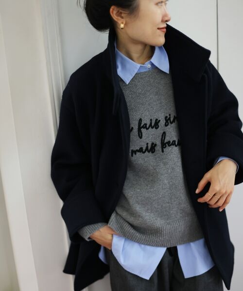 le.coeur blanc / ルクールブラン その他アウター | スタンドネックテントラインウールコート | 詳細16