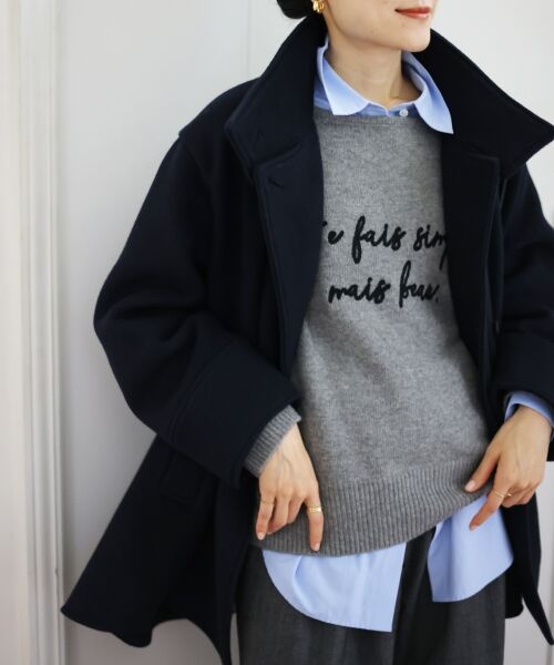 le.coeur blanc / ルクールブラン その他アウター | スタンドネックテントラインウールコート | 詳細17