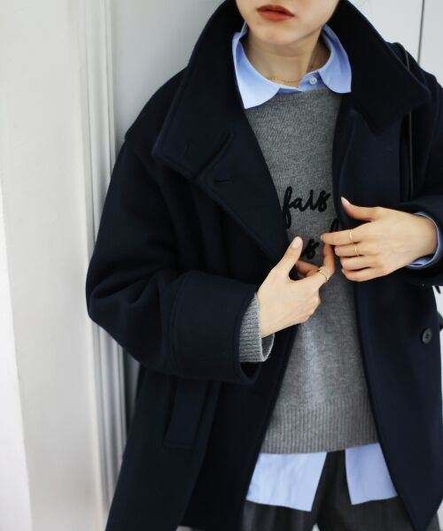 le.coeur blanc / ルクールブラン その他アウター | スタンドネックテントラインウールコート | 詳細18