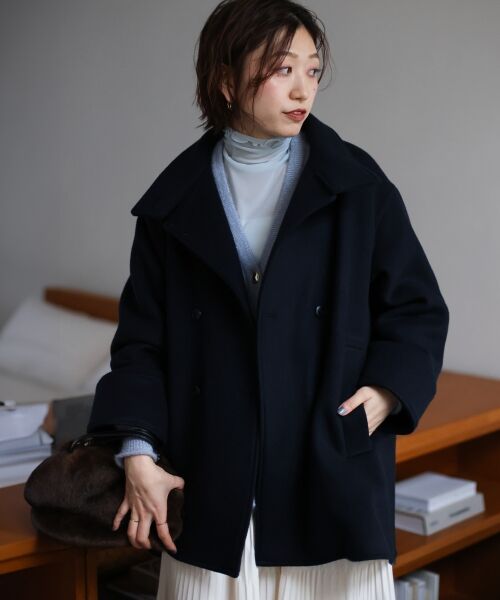 le.coeur blanc / ルクールブラン その他アウター | スタンドネックテントラインウールコート | 詳細21