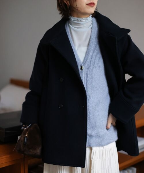 le.coeur blanc / ルクールブラン その他アウター | スタンドネックテントラインウールコート | 詳細22