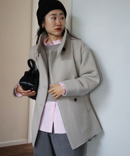 le.coeur blanc / ルクールブラン その他アウター | スタンドネックテントラインウールコート | 詳細24
