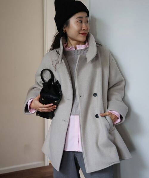 le.coeur blanc / ルクールブラン その他アウター | スタンドネックテントラインウールコート | 詳細25
