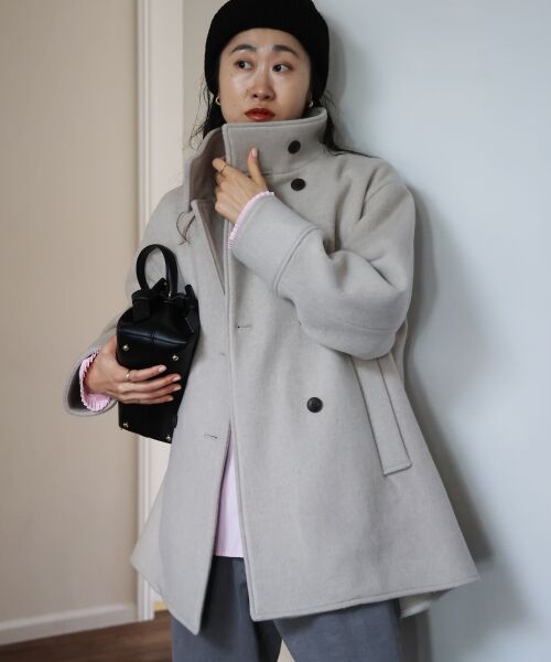 le.coeur blanc / ルクールブラン その他アウター | スタンドネックテントラインウールコート | 詳細26