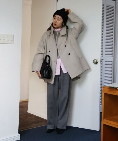 le.coeur blanc / ルクールブラン その他アウター | スタンドネックテントラインウールコート | 詳細29