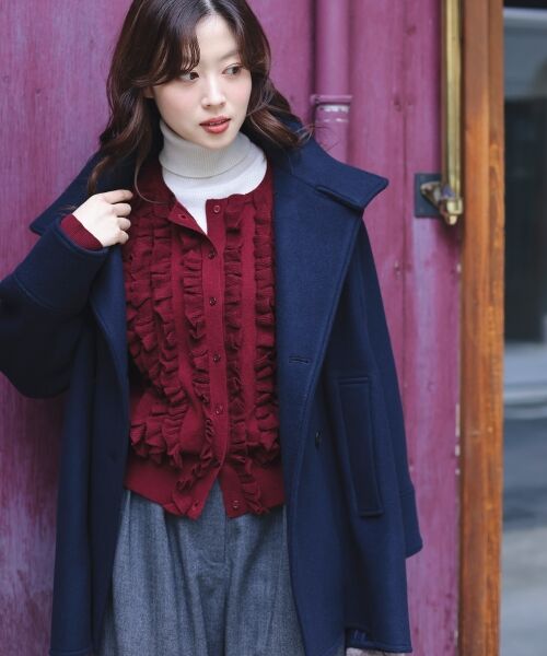 le.coeur blanc / ルクールブラン その他アウター | スタンドネックテントラインウールコート | 詳細3