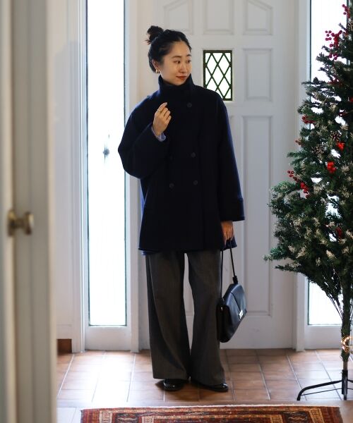 le.coeur blanc / ルクールブラン その他アウター | スタンドネックテントラインウールコート | 詳細30