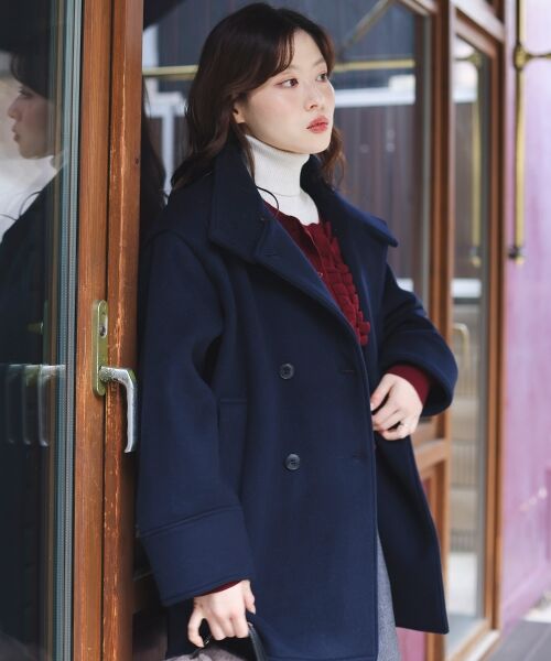 le.coeur blanc / ルクールブラン その他アウター | スタンドネックテントラインウールコート | 詳細4