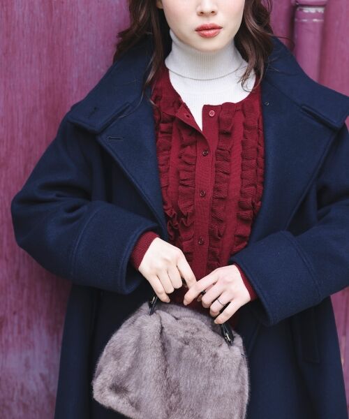 le.coeur blanc / ルクールブラン その他アウター | スタンドネックテントラインウールコート | 詳細6