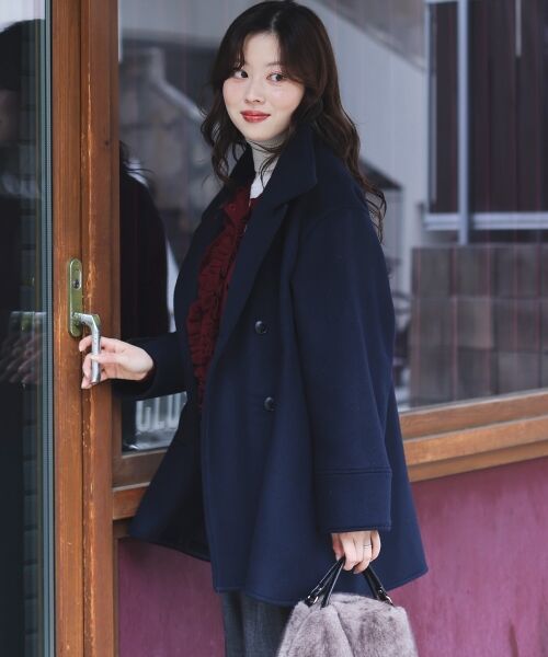 le.coeur blanc / ルクールブラン その他アウター | スタンドネックテントラインウールコート | 詳細7