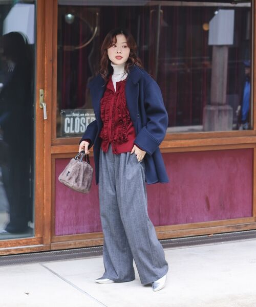 le.coeur blanc / ルクールブラン その他アウター | スタンドネックテントラインウールコート | 詳細8