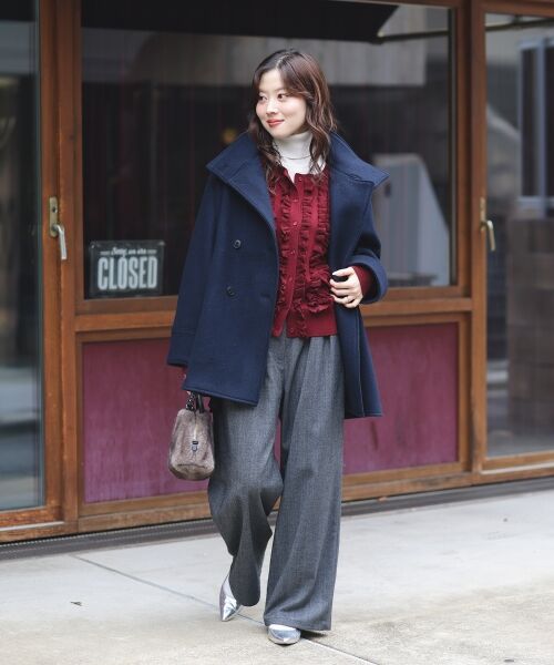 le.coeur blanc / ルクールブラン その他アウター | スタンドネックテントラインウールコート | 詳細9