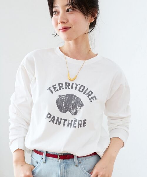 le.coeur blanc / ルクールブラン Tシャツ | ヴィンテージライクロゴロングTシャツ（オフ）