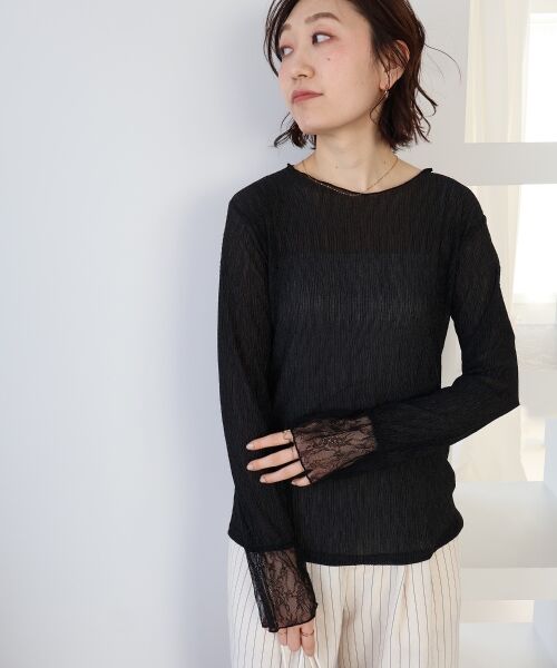 le.coeur blanc / ルクールブラン カットソー | 袖切替シアーワッシャープルオーバー | 詳細23