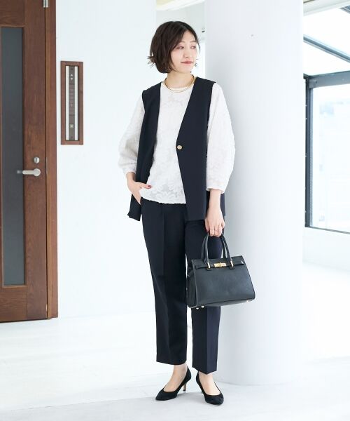 le.coeur blanc / ルクールブラン シャツ・ブラウス | フラワージャガードランタンスリーブブラウス | 詳細10