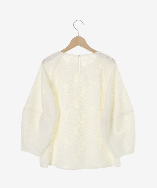 le.coeur blanc / ルクールブラン シャツ・ブラウス | フラワージャガードランタンスリーブブラウス | 詳細11